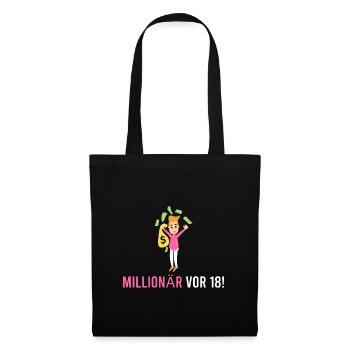 Millionär vor 18! - Stoffbeutel - Schwarz - Vorne