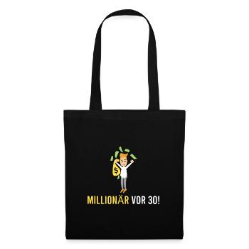 Millionär vor 30! - Stoffbeutel - Schwarz - Vorne