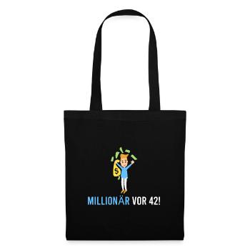 Millionär vor 42! - Stoffbeutel - Schwarz - Vorne