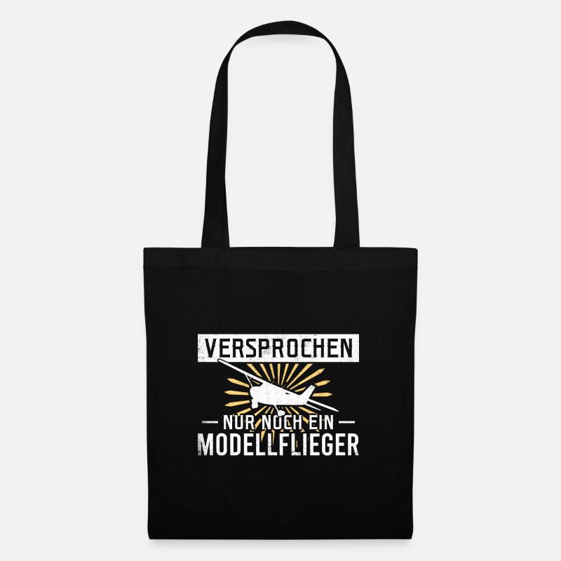 Versprochen nur noch ein Modellflieger - Stoffbeutel - Schwarz