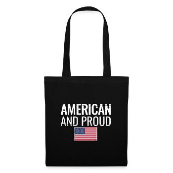 American And Proud USA Flag American - Tote Bag - black - Front