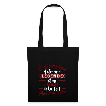 Manager une légende cadeau - Sac en tissu - noir - Devant