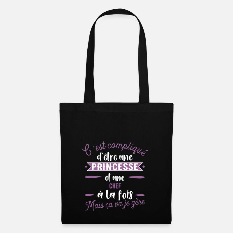 Princesse Chef cadeau métier - Sac en tissu - noir