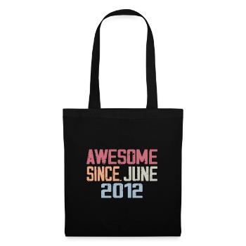 Juin 2012 Juin Cadeau Anniversaire June 2012 Rétro - Sac en tissu - noir - Devant