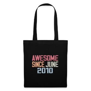 Juin 2010 Juin Cadeau Anniversaire June 2010 Rétro - Sac en tissu - noir - Devant