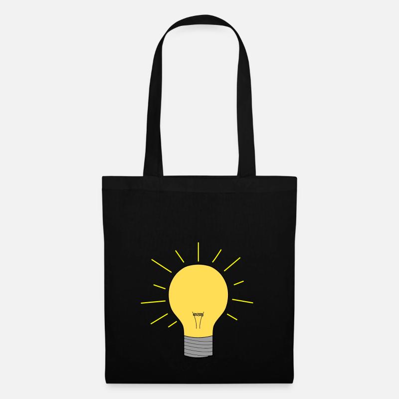 Glühbirne Leuchte Lampe Birne Licht Geschenk - Stoffbeutel - Schwarz