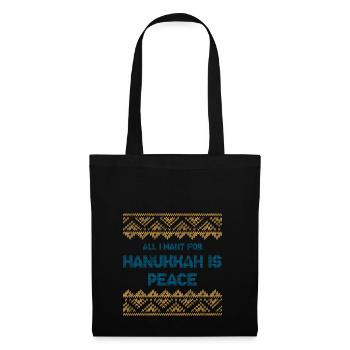 Ugly Hanukkah, Chanukkah, Lichterfest, Geschenk - Stoffbeutel - Schwarz - Vorne