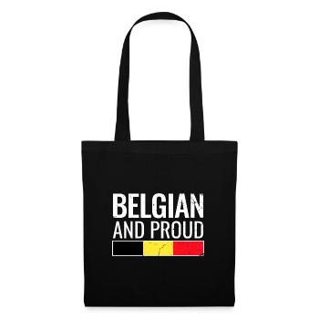Drapeau belge et fier du drapeau belge - Sac en tissu - noir - Devant