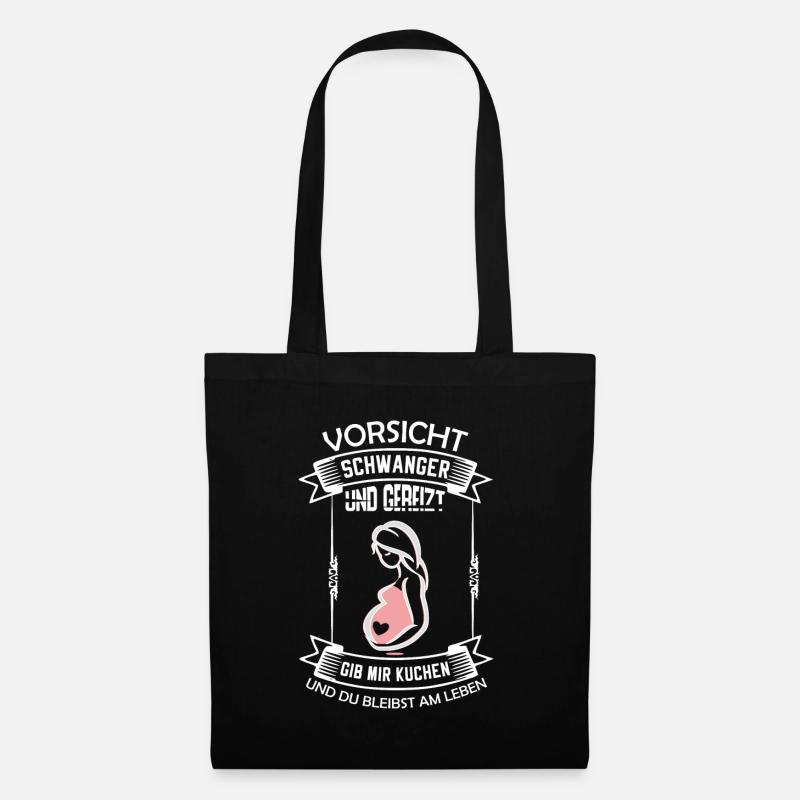 Schwangerschaft werdende Mutter / Geschenk Idee - Stoffbeutel - Schwarz