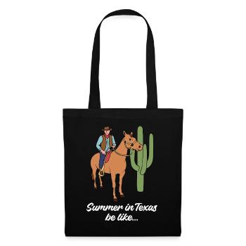 Texas Weather Sommerdesign für stolze Texaner - Stoffbeutel - Schwarz - Vorne