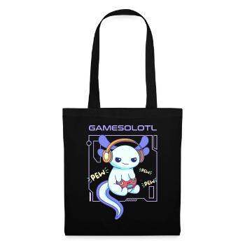 Gamesolotl Word Pun Design für Axolotl-Liebhaber - Stoffbeutel - Schwarz - Vorne