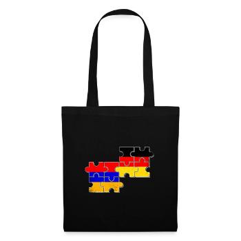 Armenien Deutschland Flagge Armenier Deutscher - Stoffbeutel - Schwarz - Vorne