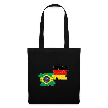 Brasilien Deutschland Flagge Brasilianer Deutscher - Stoffbeutel - Schwarz - Vorne