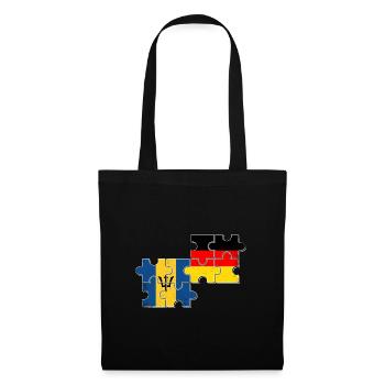 Barbados Deutschland Flagge - Stoffbeutel - Schwarz - Vorne