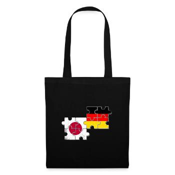 Japan Deutschland Flagge Japaner - Stoffbeutel - Schwarz - Vorne