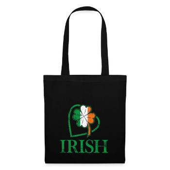 Ich liebe Irland und irische Zeichen und Farben - Stoffbeutel - Schwarz - Vorne