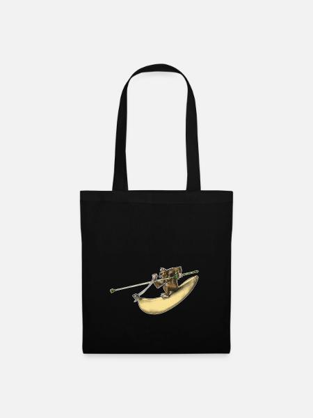 Shirt Design Singe Singe Banana Rider Chevaliers - Sac en tissu - noir