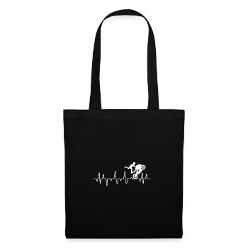 vélo de course moto cadeau Heartbeat - Sac en tissu - noir - Devant