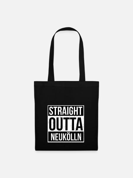 Straight Outta Neukölln! | Berlin Shirt - Stoffbeutel - Schwarz