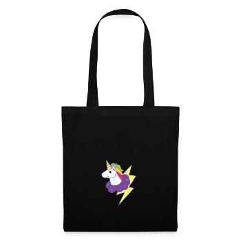 Licorne colorée arc-en-ciel flash idée de cadeau - Sac en tissu - noir - Devant