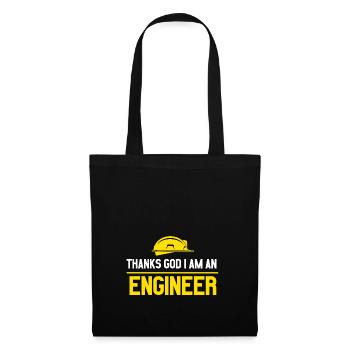 Thanks God I am an Engineer mit Helm Motiv - Stoffbeutel - Schwarz - Vorne