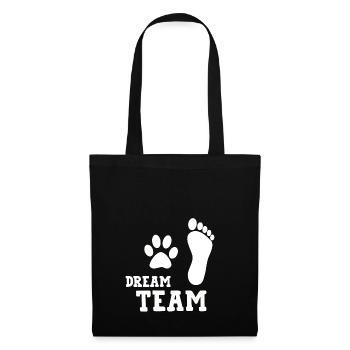 Dream Team drôle de chien T-shirt - Sac en tissu - noir - Devant