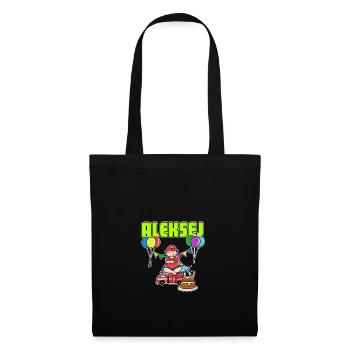 Feuerwehr Aleksej Geschenk - Stoffbeutel - Schwarz - Vorne