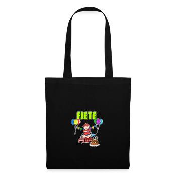 Feuerwehr Fiete Geschenk - Stoffbeutel - Schwarz - Vorne