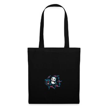 panda danse - Sac en tissu - noir - Devant