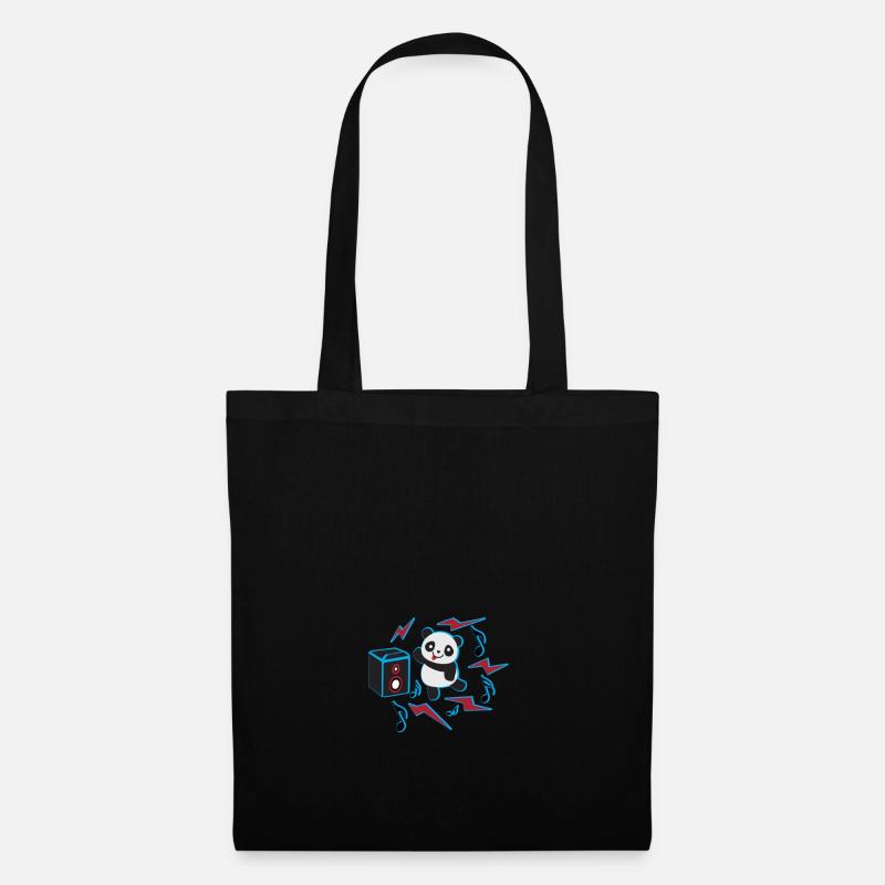 panda danse - Sac en tissu - noir