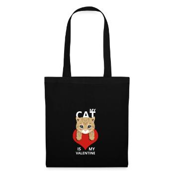 My cat is my valentine. Valentine cat - Tote Bag - black - Front