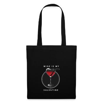 Le vin est mon valentine. vin Valentine - Sac en tissu - noir - Devant