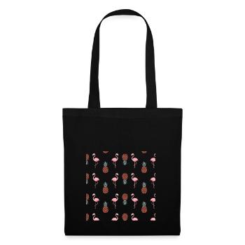 flamants roses parmi beaucoup d'ananas - Sac en tissu - noir - Devant