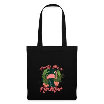 Party Flamingo like a Flockstar - Stoffbeutel - Schwarz - Vorne