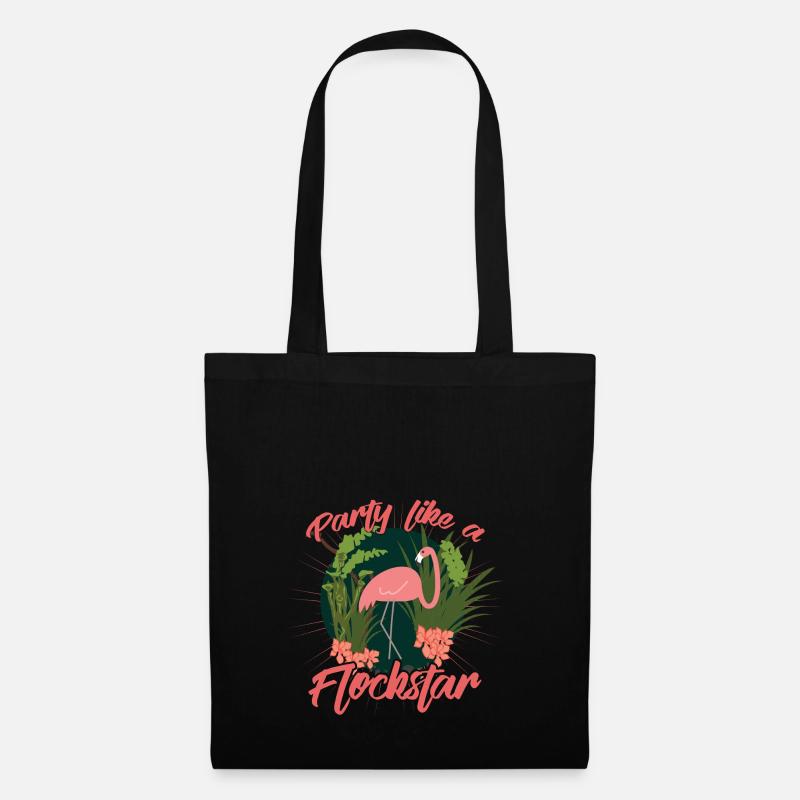 Party Flamingo like a Flockstar - Stoffbeutel - Schwarz