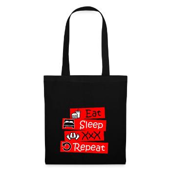 Eat Sleep Sex XXX Répéter - Sac en tissu - noir - Devant