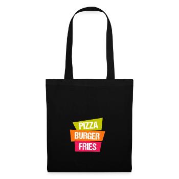 frites Pizza Burger - Sac en tissu - noir - Devant