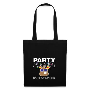 Party Pooper zum Geburtstag - Stoffbeutel - Schwarz - Vorne