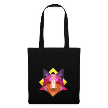 fox shirt abstract fox shirt zoo gift idea - Tote Bag - black - Front