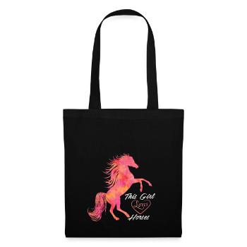 shirt de cheval pour les filles femmes belle Proverbe - Sac en tissu - noir - Devant