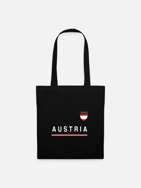 Österreich Austria Flagge Flag Wappen Geschenk - Stoffbeutel - Schwarz