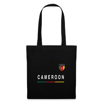 Cameroun Cameroun Drapeau Drapeau Armoiries Idée cadeau - Sac en tissu - noir - Devant