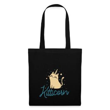 Kitticorn - Cat - Horn - chaton - Unicorn - Sac en tissu - noir - Devant