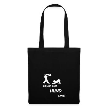 Die mit dem Hund tanzt T- shirt - Stoffbeutel - Schwarz - Vorne