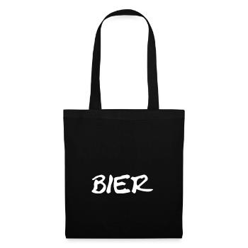 BIER - simpel aber effektiv - Stoffbeutel - Schwarz - Vorne