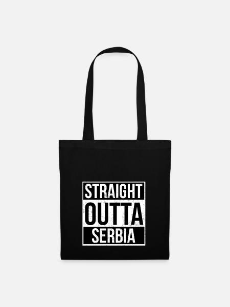 Straight Outta Serbia - Stoffbeutel - Schwarz