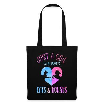 Fille Qui Aime Les Chats Et Les Chevaux Galaxie - Sac en tissu - noir - Devant