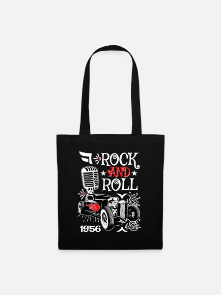 Rockabilly Hot Rod Vintage 50er Jahre Rocker Autos - Stoffbeutel - Schwarz
