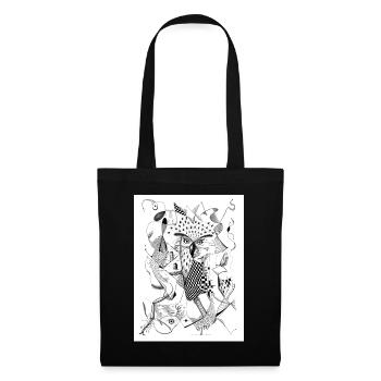 Rêve du hibou grand-duc - Sac en tissu - noir - Devant