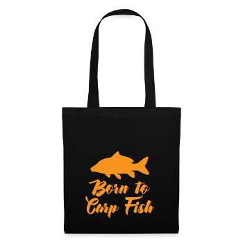 Angler - Angelsport - Karpfen - Geschenk - Stoffbeutel - Schwarz - Vorne